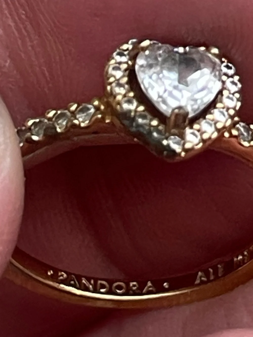 Pandora Sparkling Elevated Heart Ring